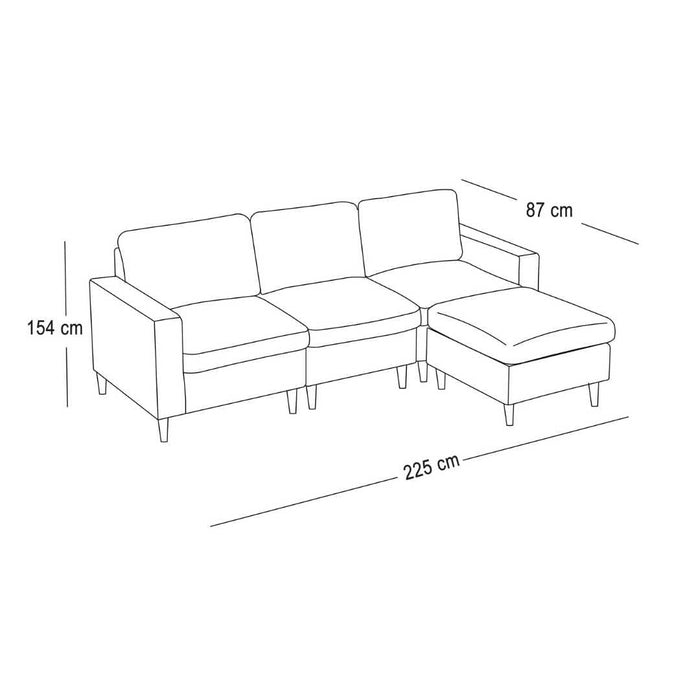 Sofa Esquinero Lounge Gris