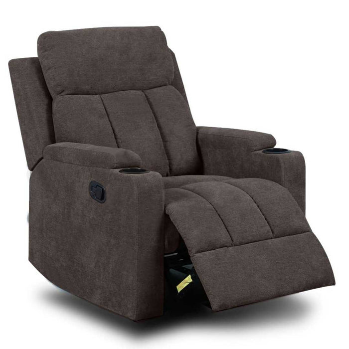 Sofá Reclinable Tv 1 Cuerpo Café