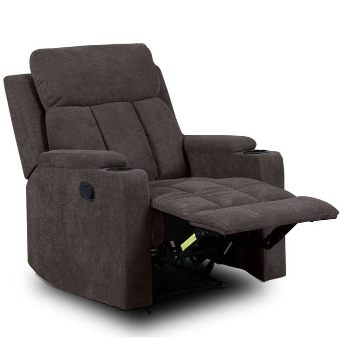 Sofá Reclinable Tv 1 Cuerpo Café