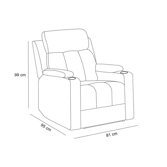 Sofá Reclinable Tv 1 Cuerpo Café